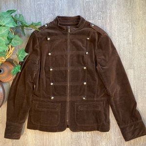 Brown Suede Zip-up Coat
